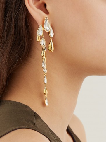 RYAN STORER Falling Tear crystal-embellished earrings ~ feminine statement drops
