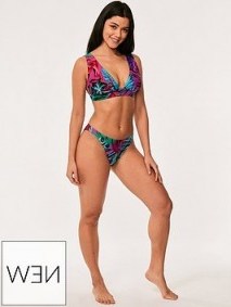 Figleaves Bahama High Apex Bikini Top | Very.co.uk – floral print - flipped