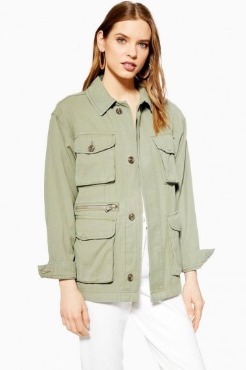 TOPSHOP Fisherman Jacket in pistachio – green utilitarian style fashion - flipped