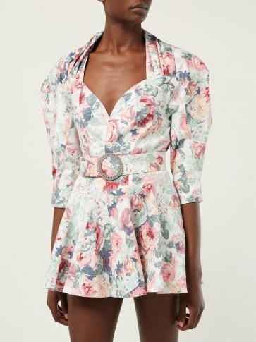 ATTICO Floral cotton-twill mini dress ~ structured designs - flipped