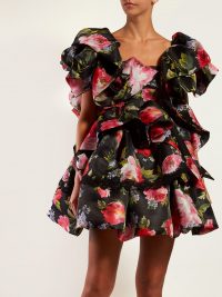 RUNWAY DOLCE & GABBANA Floral-print ruffled silk-blend mini dress | Matches Fashion