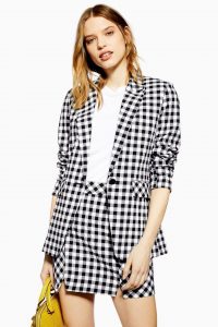 TOPSHOP Gingham Skirt in Monochrome / black and white checked mini