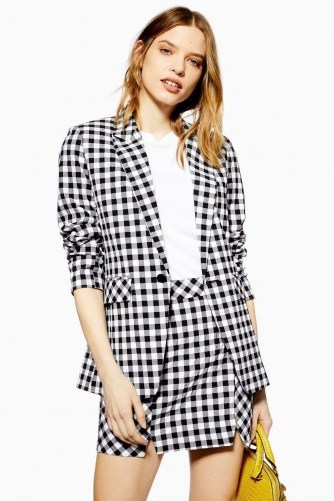 TOPSHOP Gingham Skirt in Monochrome / black and white checked mini - flipped
