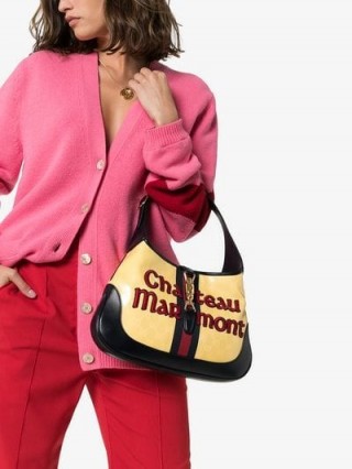Gucci Yellow, Black And Red Jackie Hobo Chateau Marmont Leather Bag