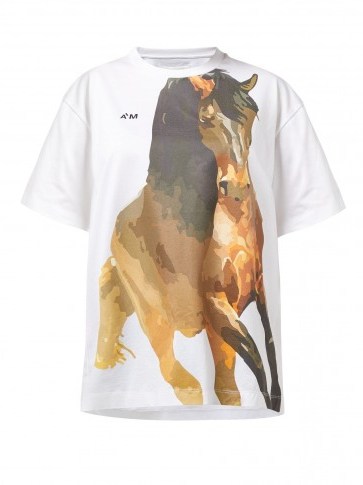 MARQUES’ALMEIDA Horse-print jersey T-shirt ~ animal graphic prints - flipped