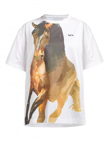 MARQUES’ALMEIDA Horse-print jersey T-shirt ~ animal graphic prints