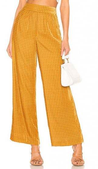 House of Harlow 1960 X REVOLVE Samar Pant in Golden Yellow ~ luxe style wide leg velvet trousers - flipped