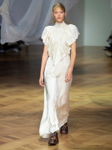 PREEN BY THORNTON BREGAZZI Imogene jacquard dress in ivory | luxe prairie style dresses - flipped