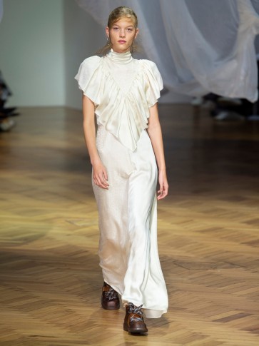 PREEN BY THORNTON BREGAZZI Imogene jacquard dress in ivory | luxe prairie style dresses