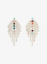 Isabel Marant Silver Metallic Gem Drop Earrings / bohemian statement jewellery