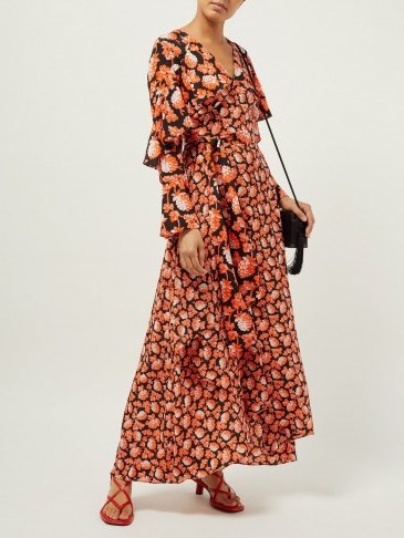 DIANE VON FURSTENBERG Isla berry-print silk wrap dress | Matches Fashion - flipped