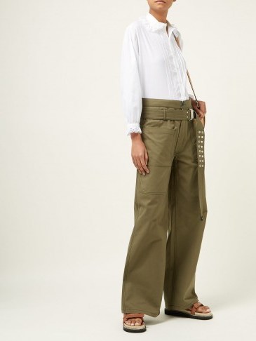 LA FETICHE Jane lace collar cotton-twill blouse | Matches Fashion - flipped