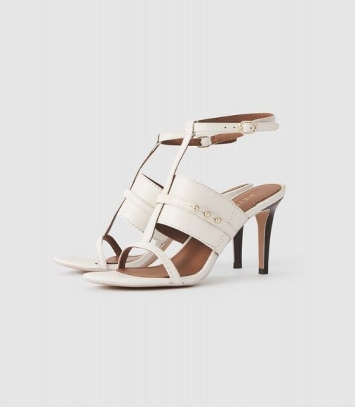 REISS JORDAN STRAPPY HEELED SANDAL WHITE ~ glam summer heels - flipped