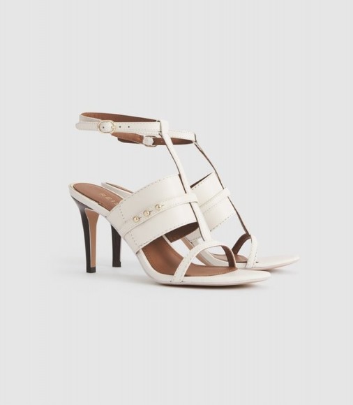 REISS JORDAN STRAPPY HEELED SANDAL WHITE ~ glam summer heels