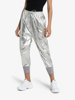 Juun.J Silver Elasticated Cuffs Track Pants | sports luxe - flipped