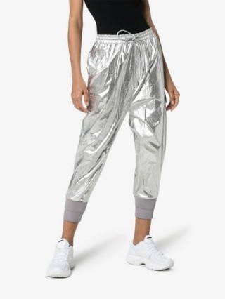 Juun.J Silver Elasticated Cuffs Track Pants | sports luxe