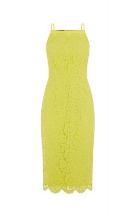 OASIS LACE SQUARE NECK MIDI DRESS Mid Yellow / thin strap pencil dresses - flipped
