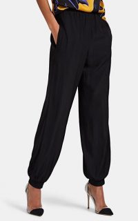 LANVIN Matte Satin Jogger Pants in Black ~ chic cuffed trousers ~ luxe joggers