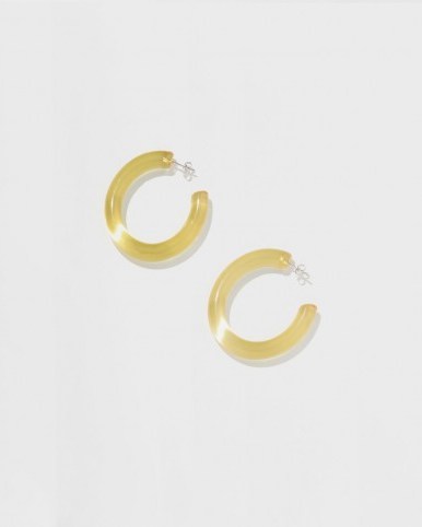 LIZZIE FORTUNATO lemon rome hoops | yellow resin hoop earrings | colours for spring - flipped