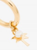 Malaika Raiss Metallic 24K Gold-Plated Palm Tree Hoop Earrings / faux pearl hoops