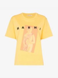 Marni Sculpture Logo Cotton T-Shirt in Yellow