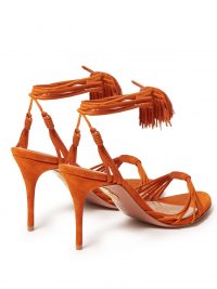 AQUAZZURA Mescal 85 wrap-around suede sandals | Matches Fashion