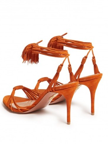 AQUAZZURA Mescal 85 wrap-around suede sandals | Matches Fashion - flipped