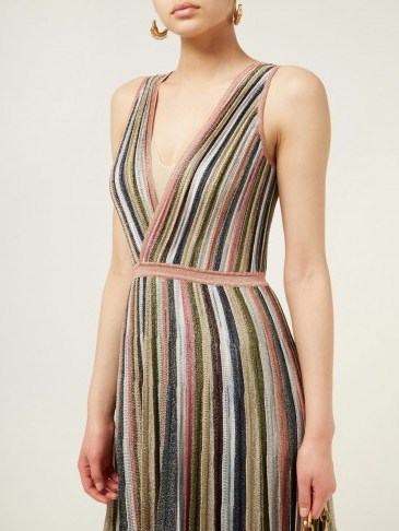 MISSONI Metallic stripe-knitted midi dress | Matches Fashion - flipped