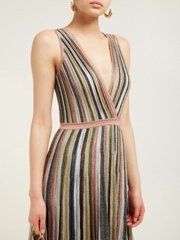 MISSONI Metallic stripe-knitted midi dress | Matches Fashion