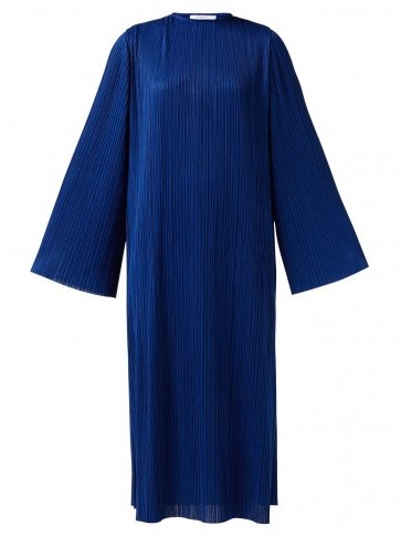GIVENCHY Micro pleated midi dress in blue - flipped