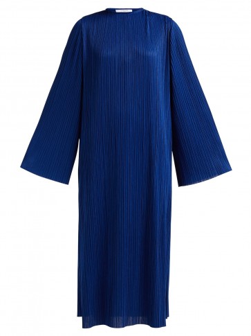 GIVENCHY Micro pleated midi dress in blue