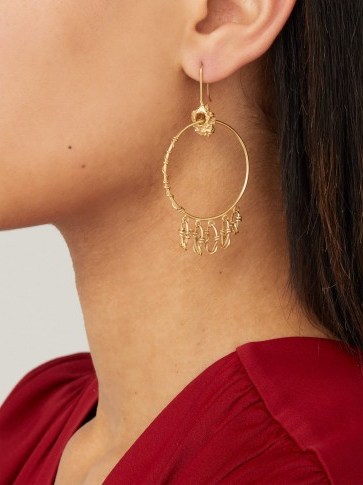 ORIT ELHANATI Monika gold-plated hoop earrings ~ drop hoops - flipped