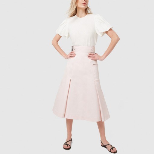 G. Label NIMI A-LINE MIDI CARGO SKIRT in Pink | A-line pleated skirts - flipped