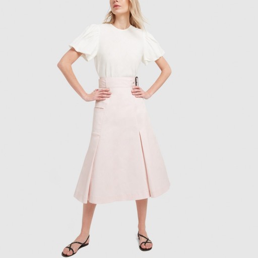 G. Label NIMI A-LINE MIDI CARGO SKIRT in Pink | A-line pleated skirts