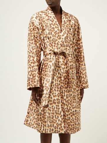 ROCHAS Okawa leopard-print taffeta coat in beige / wild animal prints - flipped