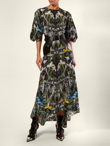ALEXANDER MCQUEEN Ophelia floral-print silk dress | Matches Fashion - flipped
