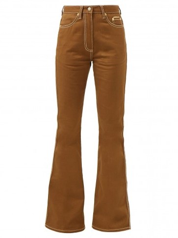 EYTYS Oregon high-rise flared jeans in brown ~ 70s style denim - flipped