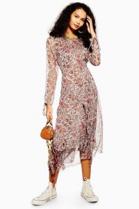 Topshop Paisley Embroidered Midi Dress | semi sheer spring dresses