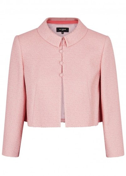 PAULE KA Pink cropped jacquard jacket ~ chic Jackie O style clothing - flipped