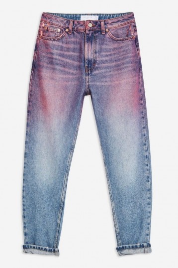 Topshop Pink Ombre Mom Jeans | multicoloured denim