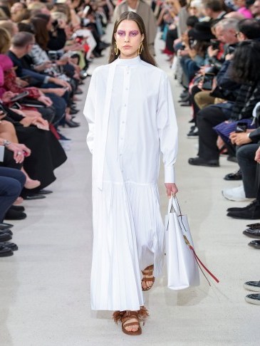RUNWAY VALENTINO Pleated cotton-poplin shirtdress | Matches Fashion - flipped