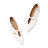 Stella McCartney POINTY TOE FLATS WITH LACES in White ~ chic flat shoes