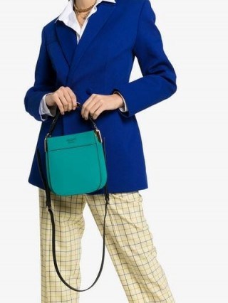 Prada Aquamarine Margit Dual Handle Leather Crossbody Bag / small luxe handbags - flipped