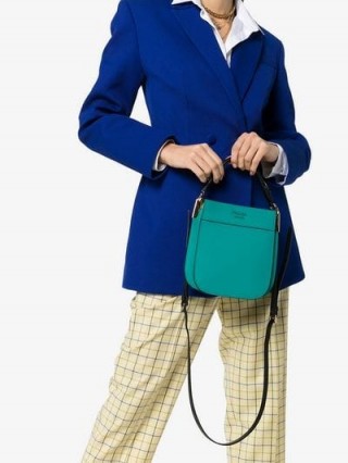 Prada Aquamarine Margit Dual Handle Leather Crossbody Bag / small luxe handbags