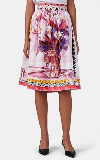 PRADA Floral Cotton Poplin Skirt ~ printed summer skirts - flipped