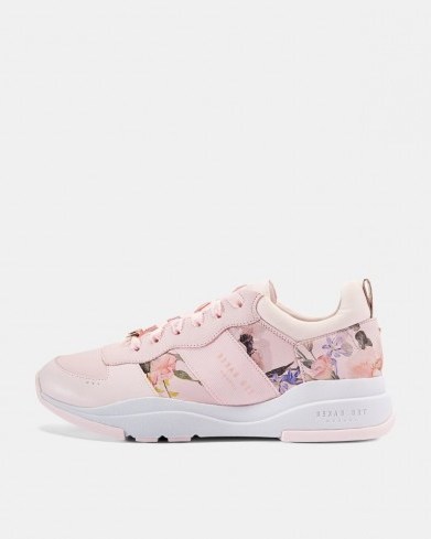 TED BAKER WAVERDI Printed chunky trainers in pink / sport luxe footwear - flipped