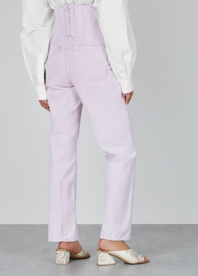 PUSHBUTTON Lilac straight-leg jeans ~ corset detail waist - flipped