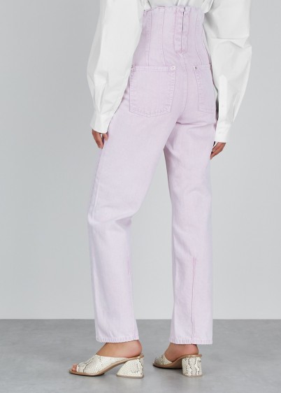 PUSHBUTTON Lilac straight-leg jeans ~ corset detail waist