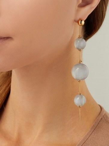 BURBERRY Resin sphere drop earrings in pale-blue - flipped