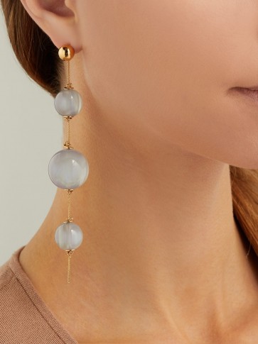 BURBERRY Resin sphere drop earrings in pale-blue